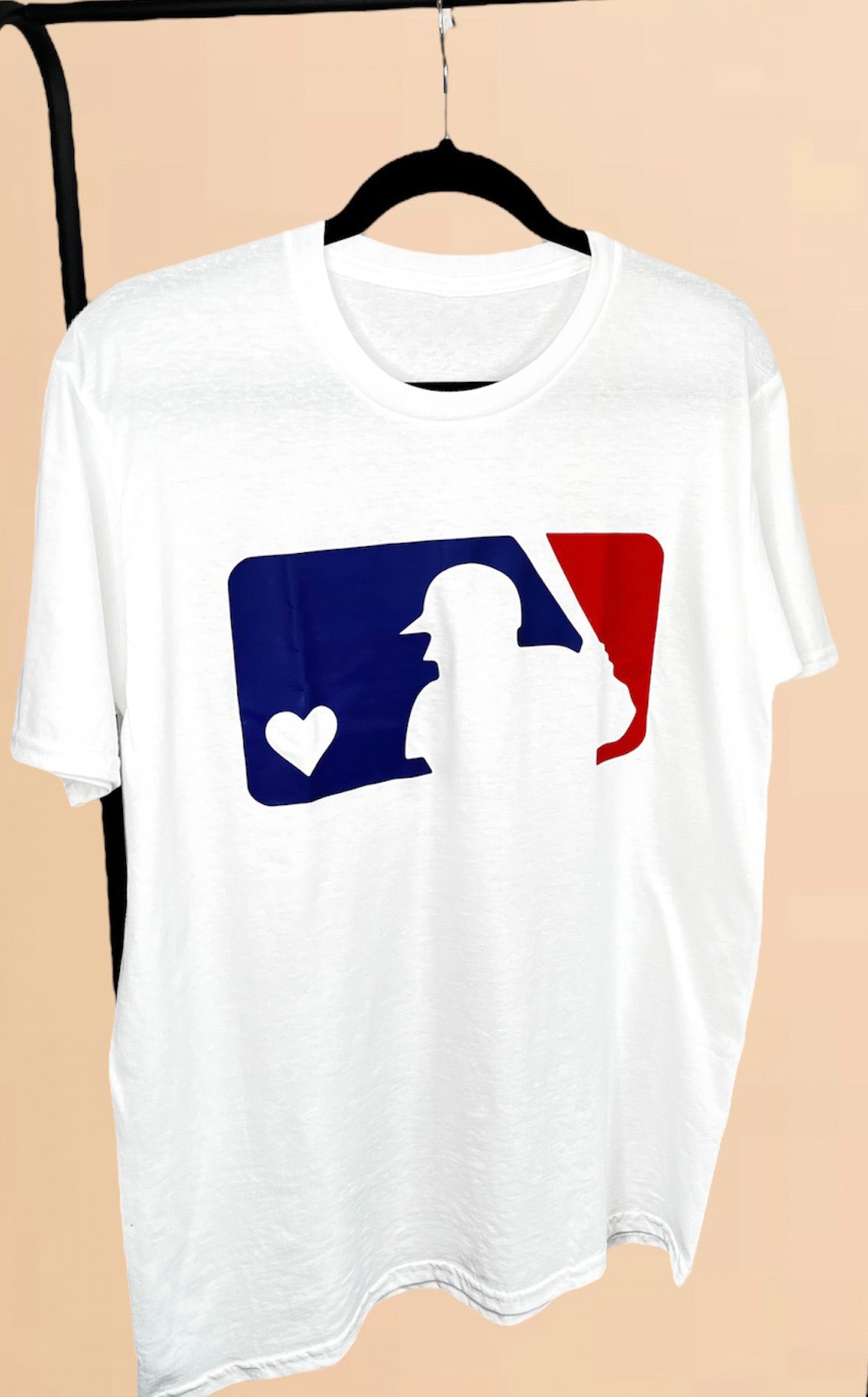 Love Baseball white tee